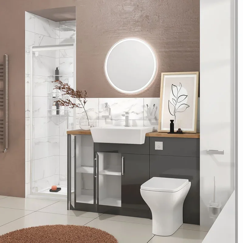 oliver anthracite shower suite 1400 vanity with pivot door