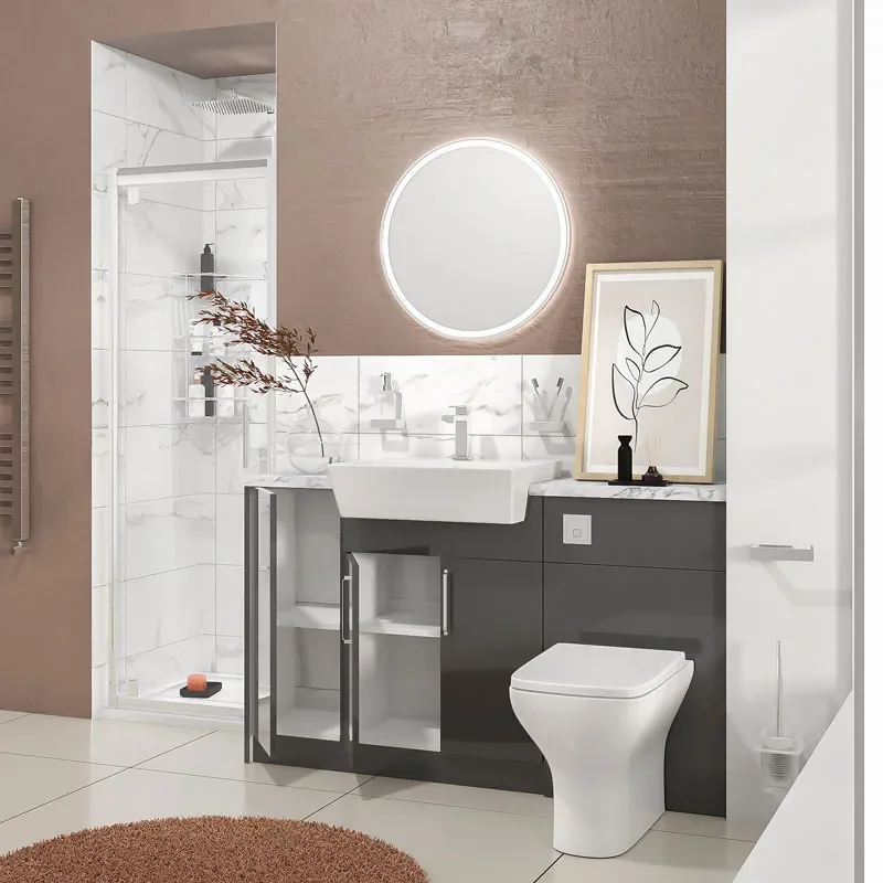 oliver anthracite shower suite 1400 vanity with pivot door