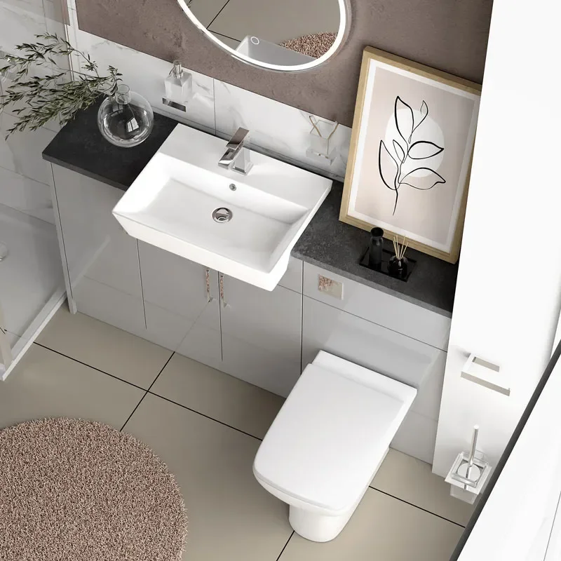 oliver dove grey shower suite 1400 vanity with pivot door