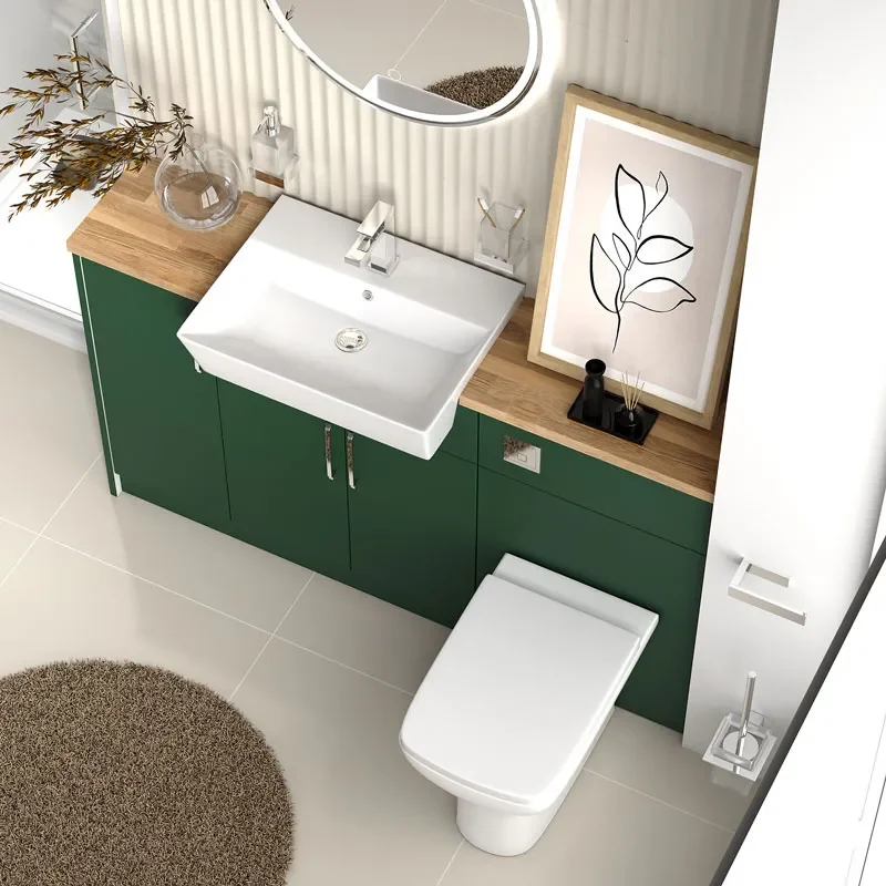 oliver green shower suite 1400 vanity with pivot door