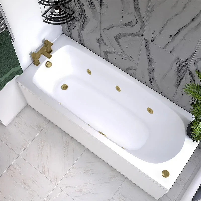 mercury 1700x700 standard spa bath with brushed brass