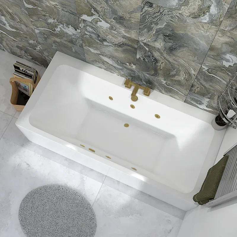 turin super deep 1700x800 6 brushed brass jets straight hot tub bath