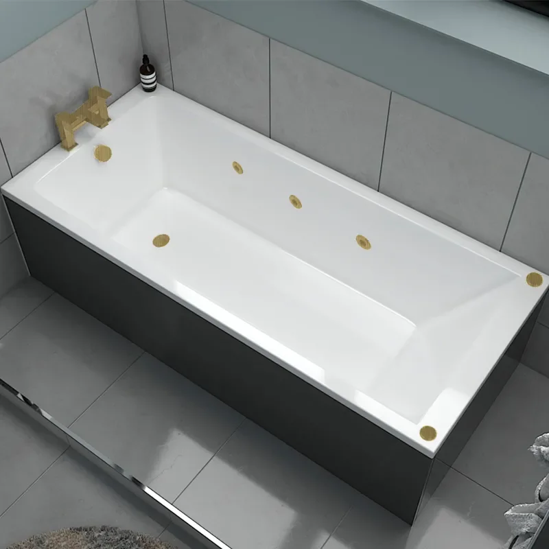 galaxy jacuzzi straight bath 1700x700 brushed brass hydro jets