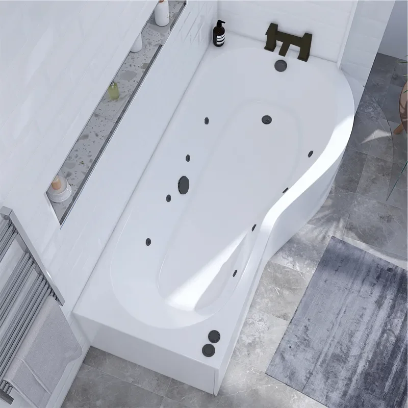 Laguna L Shaped Right Hand Black Whirlpool Jets