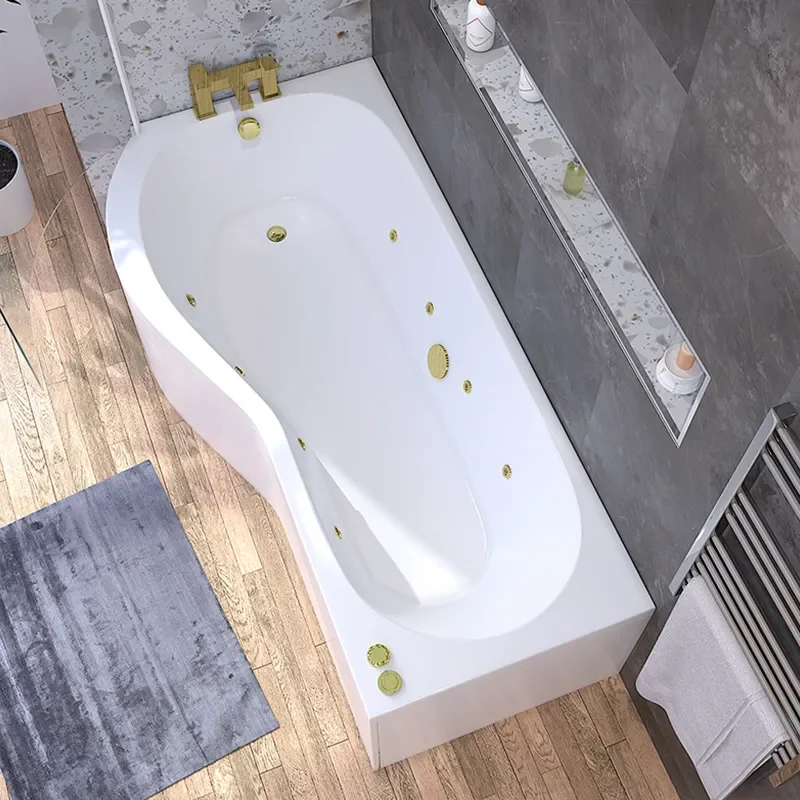 Ethan 1700 Left Hand P Shaped 8 Gold Whirlpool Jets