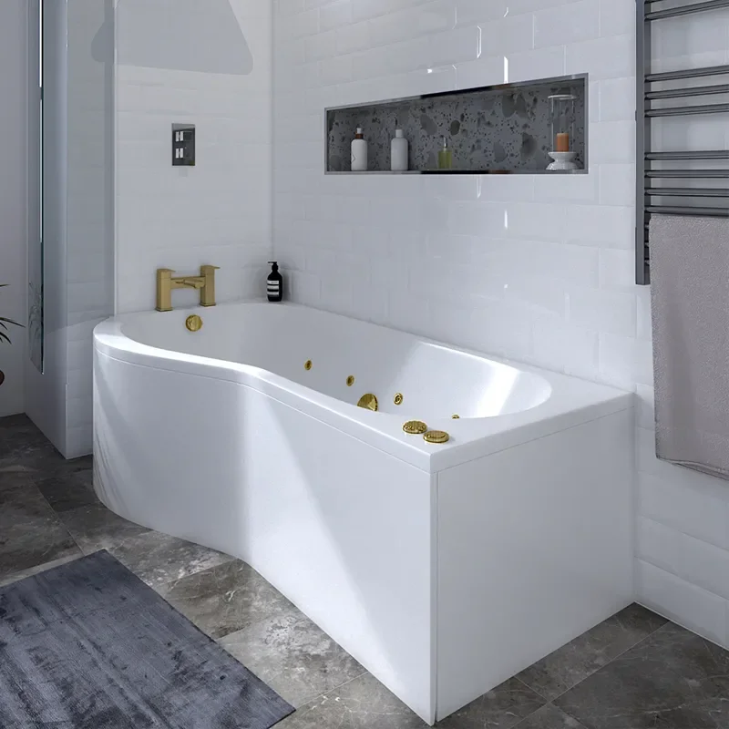 Laguna L Shaped Left Hand Gold Whirlpool Jets