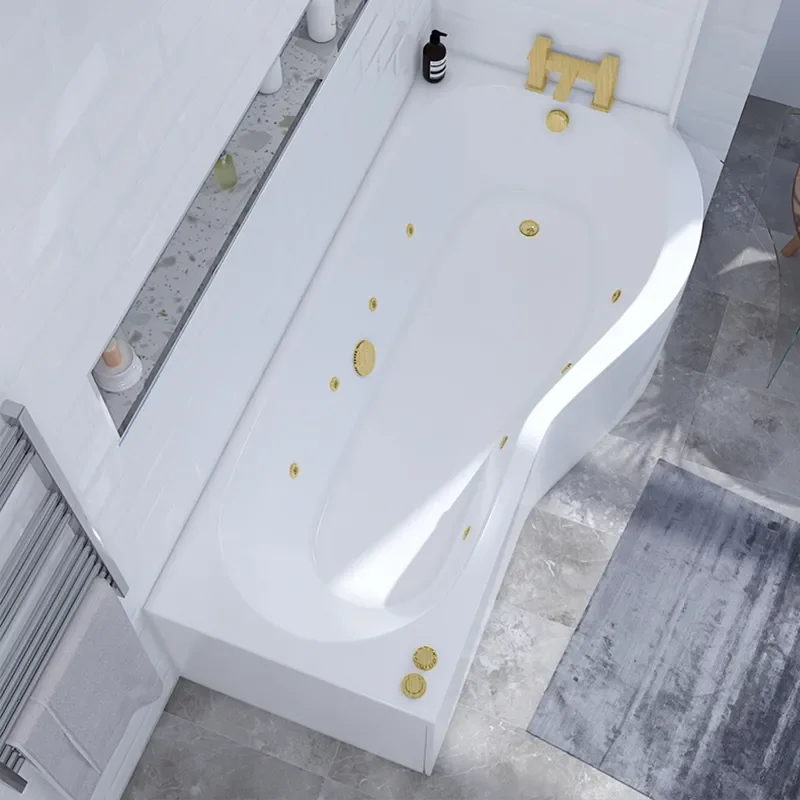 Laguna L Shaped Right Hand Gold Whirlpool Jets