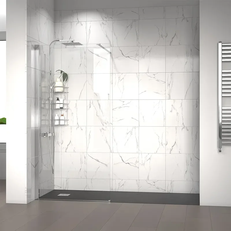 radiant 2000 walkin recess shower enclosure black tray