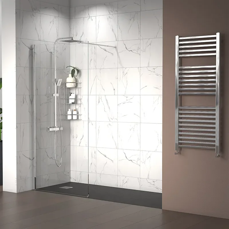 radiant 2000 walkin recess shower enclosure black tray