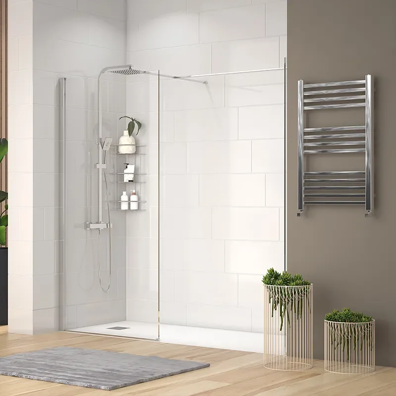 radiant 2000 walkin recess shower enclosure black tray