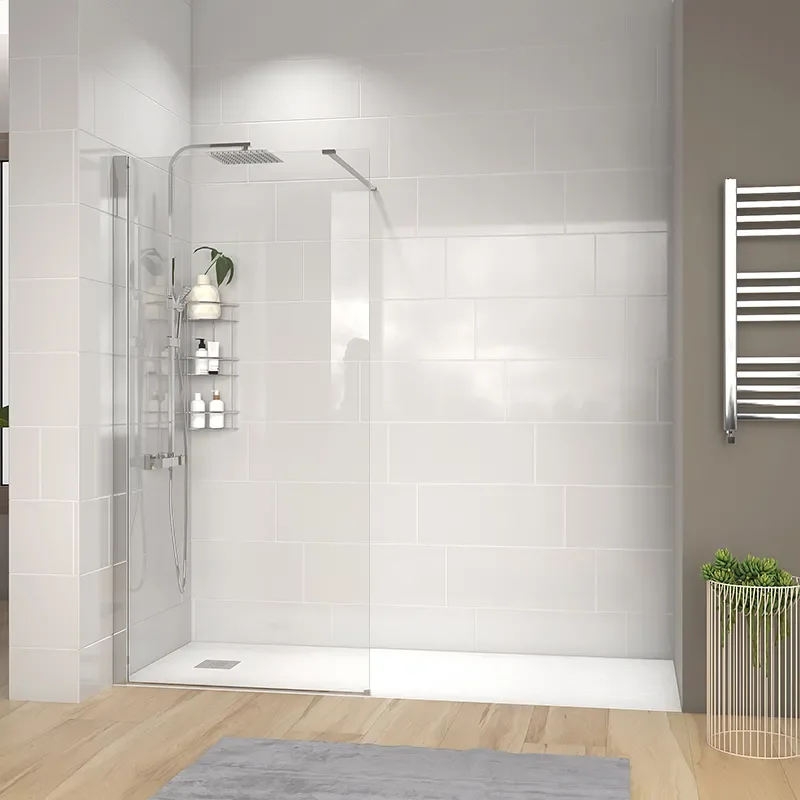 radiant 2000 walkin recess shower enclosure black tray