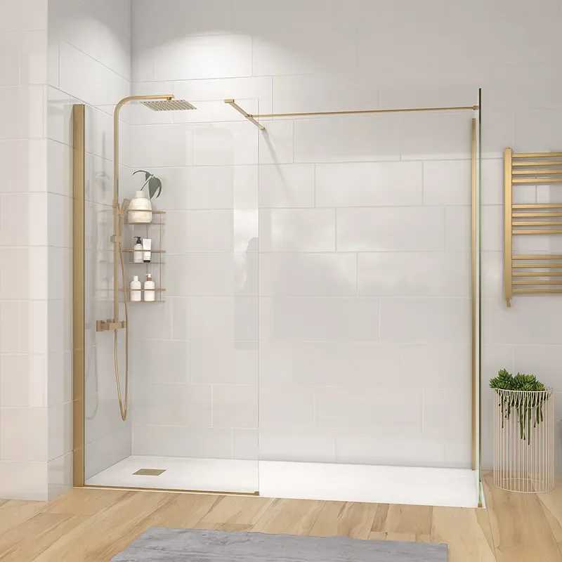 radiant gold 2000 walkin corner shower enclosure black tray