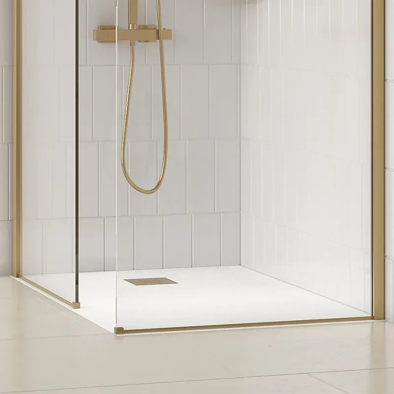 radiant gold 2000 walkin corner shower enclosure black tray