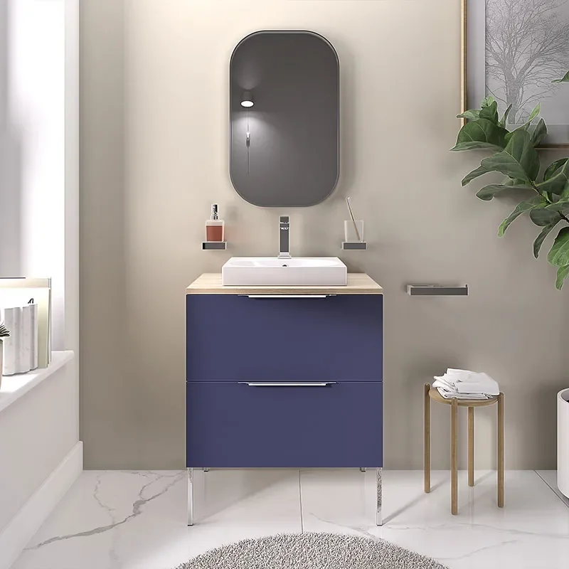 alani 600 navy blue vanity square sink