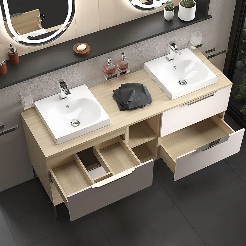 alani 1500 sand pink double vanity square sink