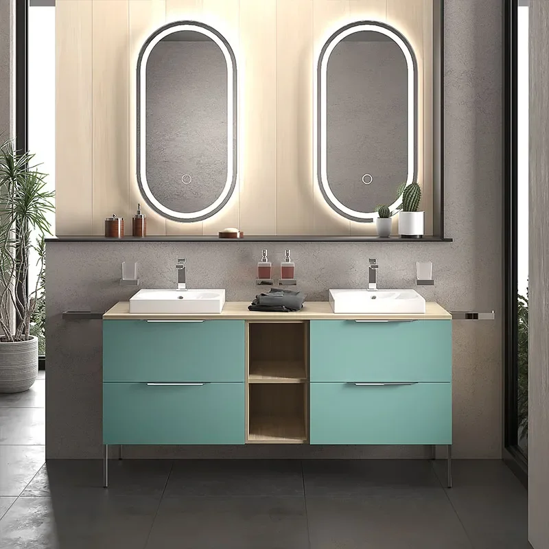 alani 1500 petrol blue double vanity square sink
