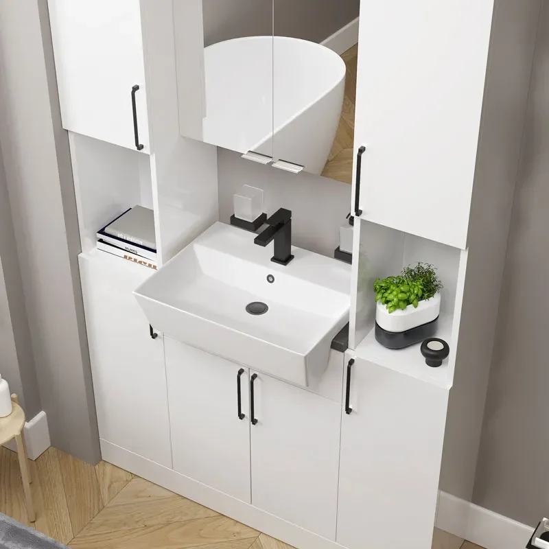 oliver white 1200mm vanity unit tallboy combo black