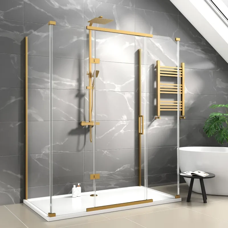 havana gold 1700 inline hinged corner shower enclosure