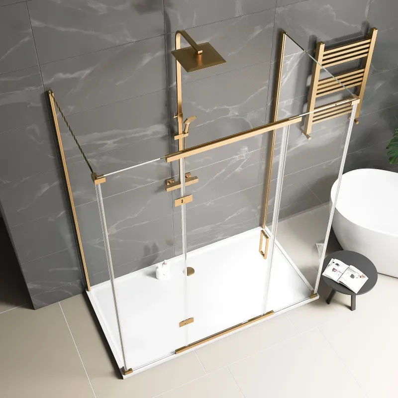 havana gold 1700 inline hinged corner shower enclosure