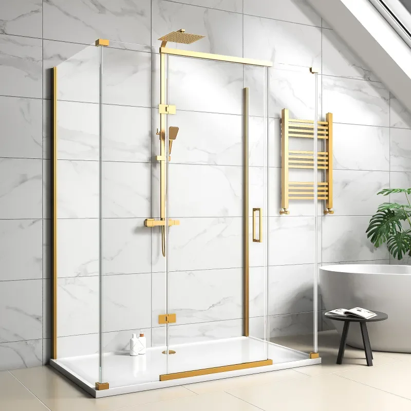 havana gold 1600 inline hinged corner shower enclosure