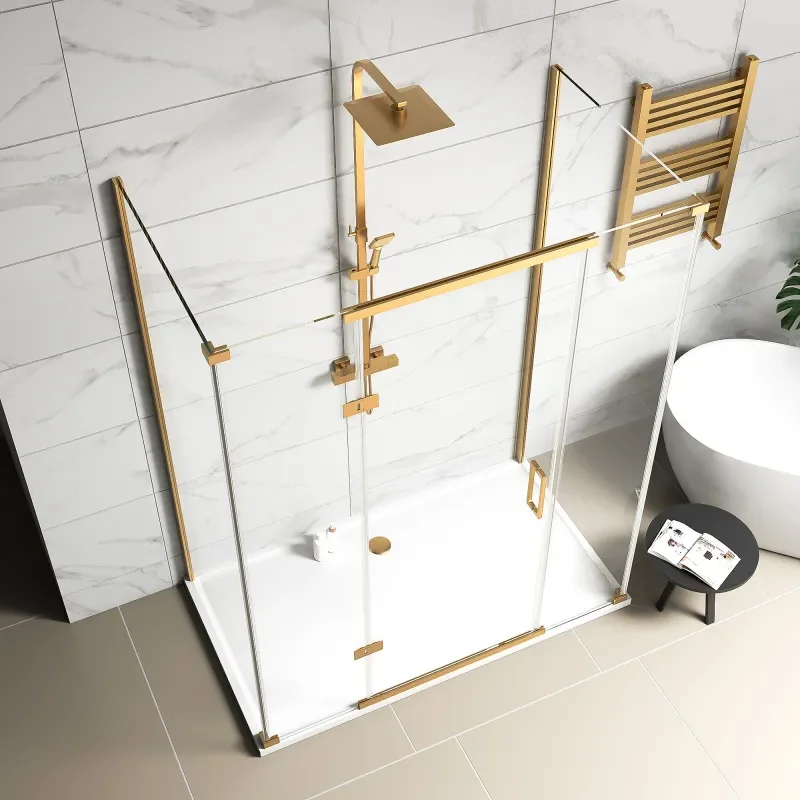 havana gold 1600 inline hinged corner shower enclosure