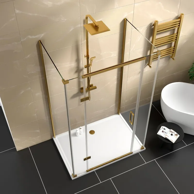 havana gold 1300 inline hinged corner shower enclosure