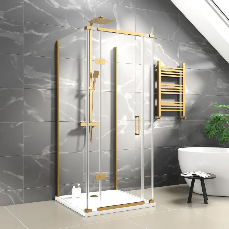 havana gold 900 inline hinged corner shower enclosure