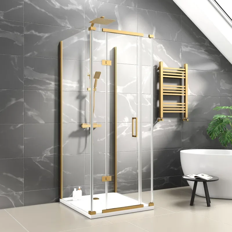 havana gold 800 inline hinged corner shower enclosure