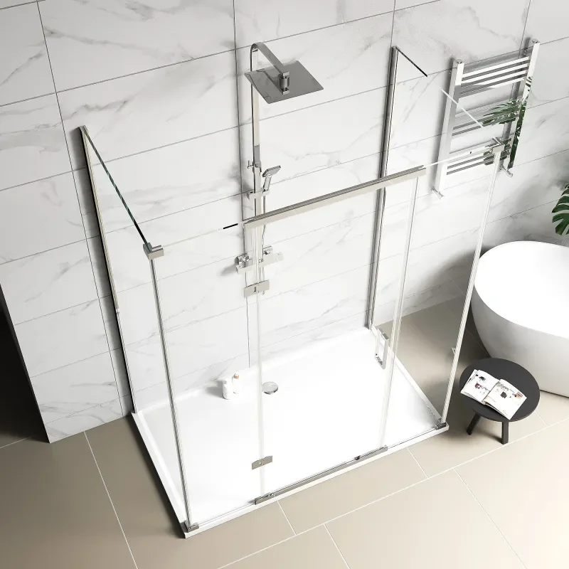 havana chrome 1600 inline hinged corner shower enclosure
