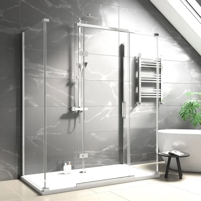 havana chrome 1500 inline hinged corner shower enclosure
