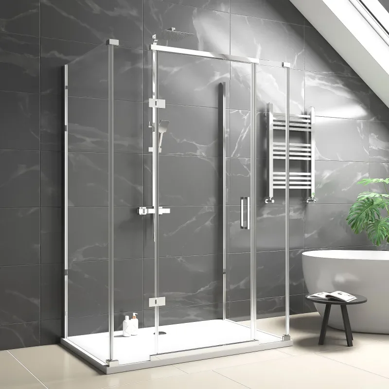 havana chrome 1400 inline hinged corner shower enclosure