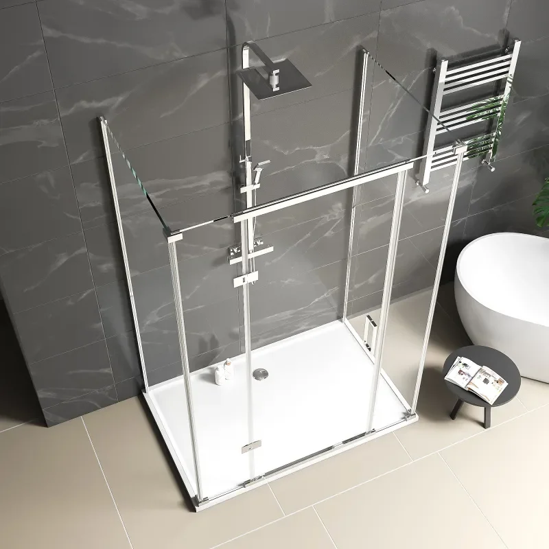 havana chrome 1400 inline hinged corner shower enclosure