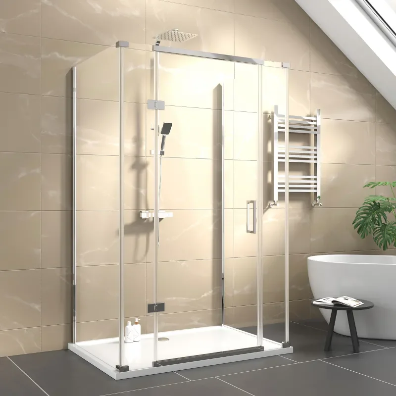 havana chrome 1300 inline hinged corner shower enclosure