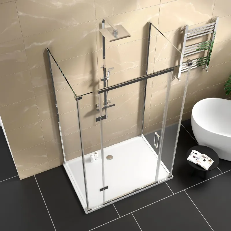 havana chrome 1300 inline hinged corner shower enclosure