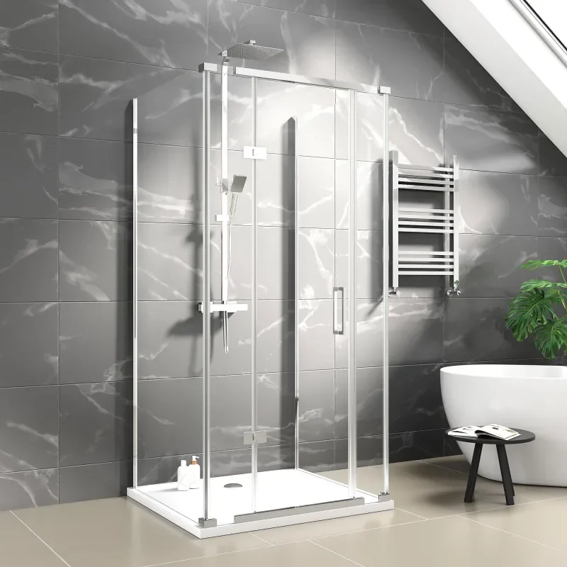 havana chrome 1000 inline hinged corner shower enclosure