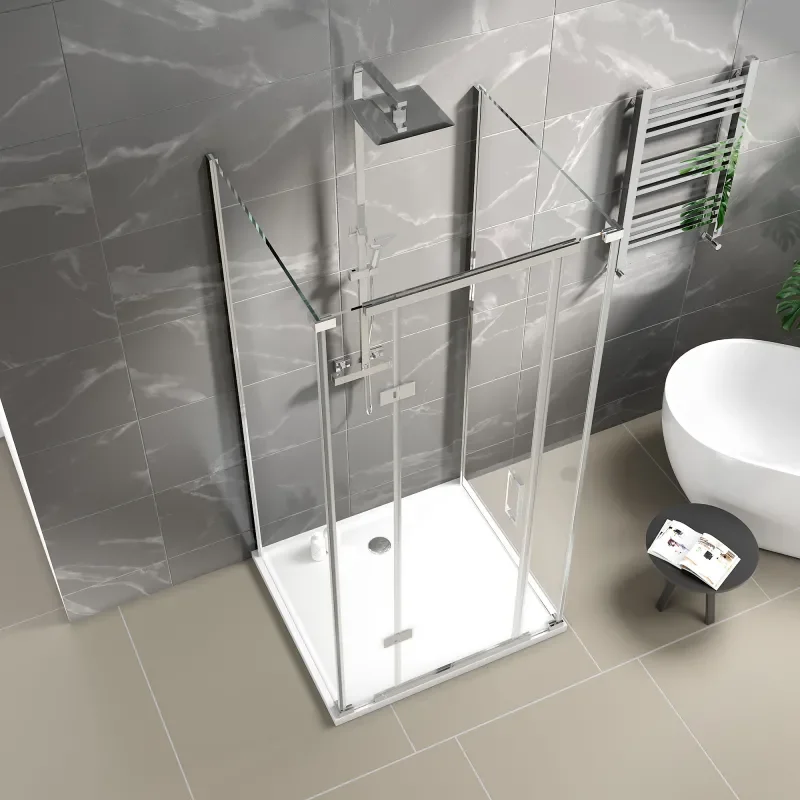 havana chrome 1000 inline hinged corner shower enclosure