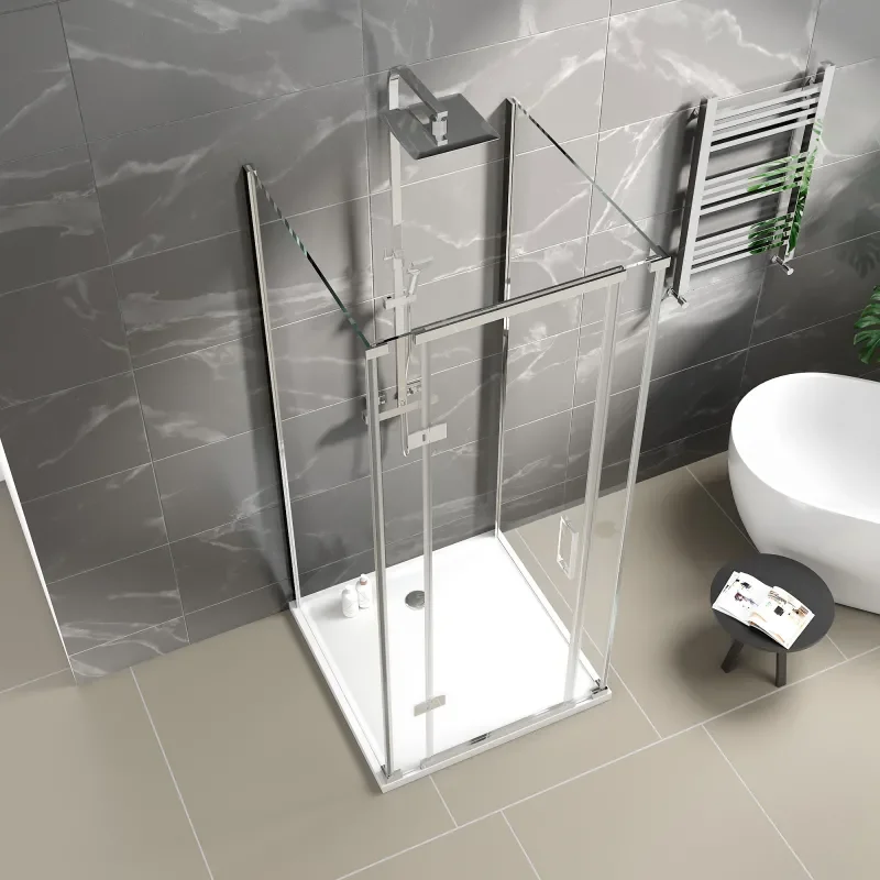 havana chrome 900 inline hinged corner shower enclosure