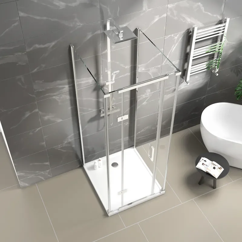 havana chrome 800 inline hinged corner shower enclosure