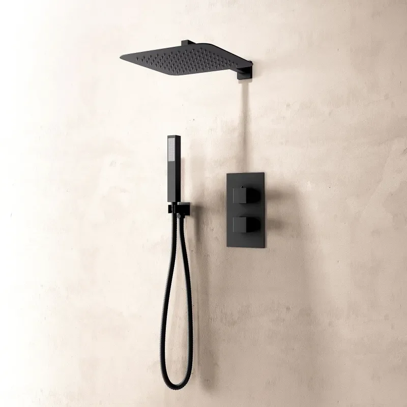 Ribble 2 Outlet Wall Shower Set Head Handset Bracket