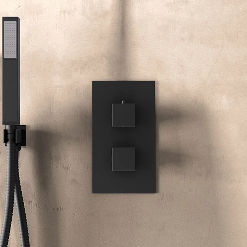 Ribble Square Chrome Thermostatic Shower Valve Dual