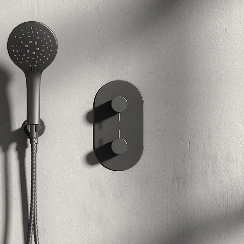 Tweed Round Chrome Thermostatic Shower Valve Dual