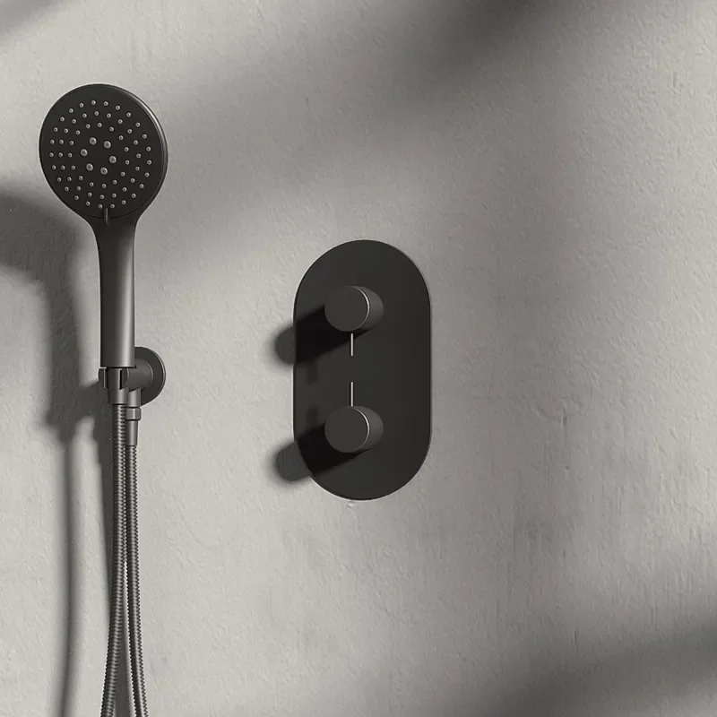 Tweed Round Chrome Thermostatic Shower Valve Dual