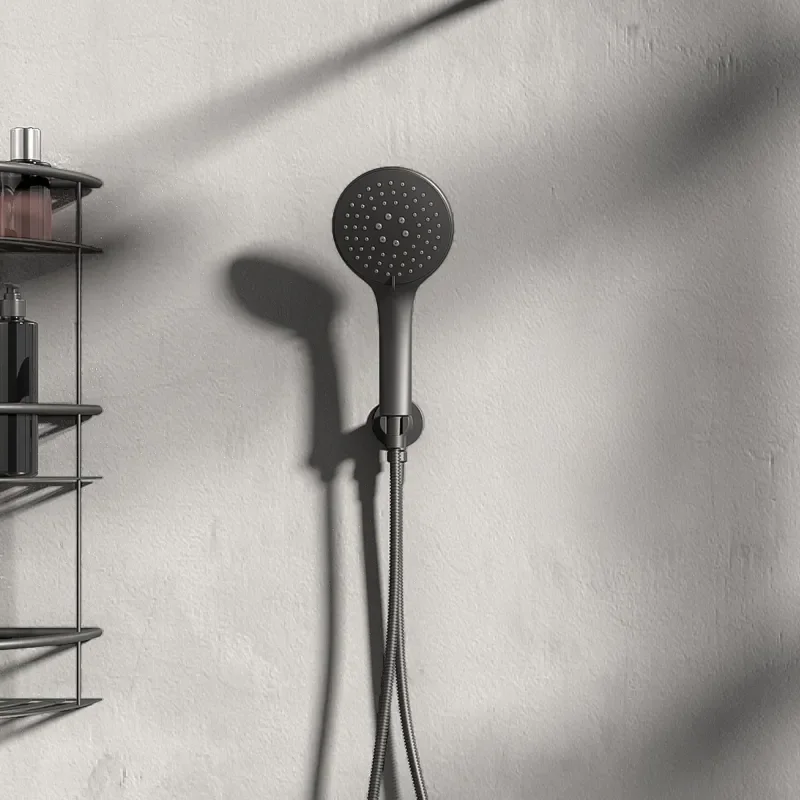 Tweed Round Modern Wall Shower Handset with Hose