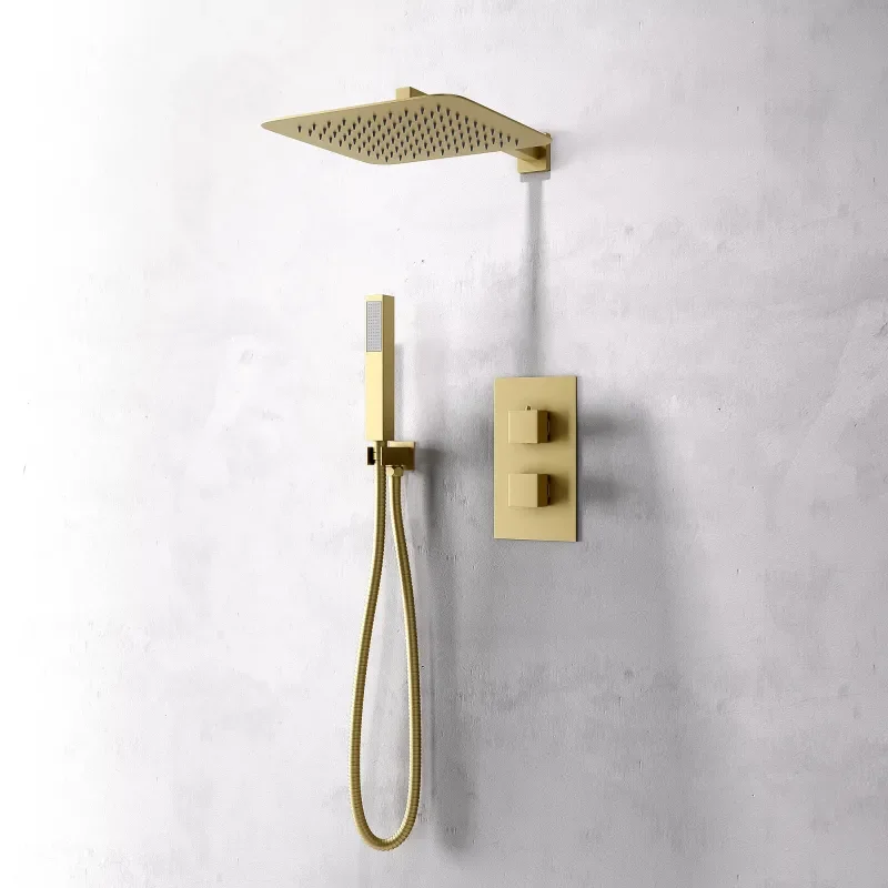 Ribble 2 Outlet Wall Shower Set Head Handset Bracket