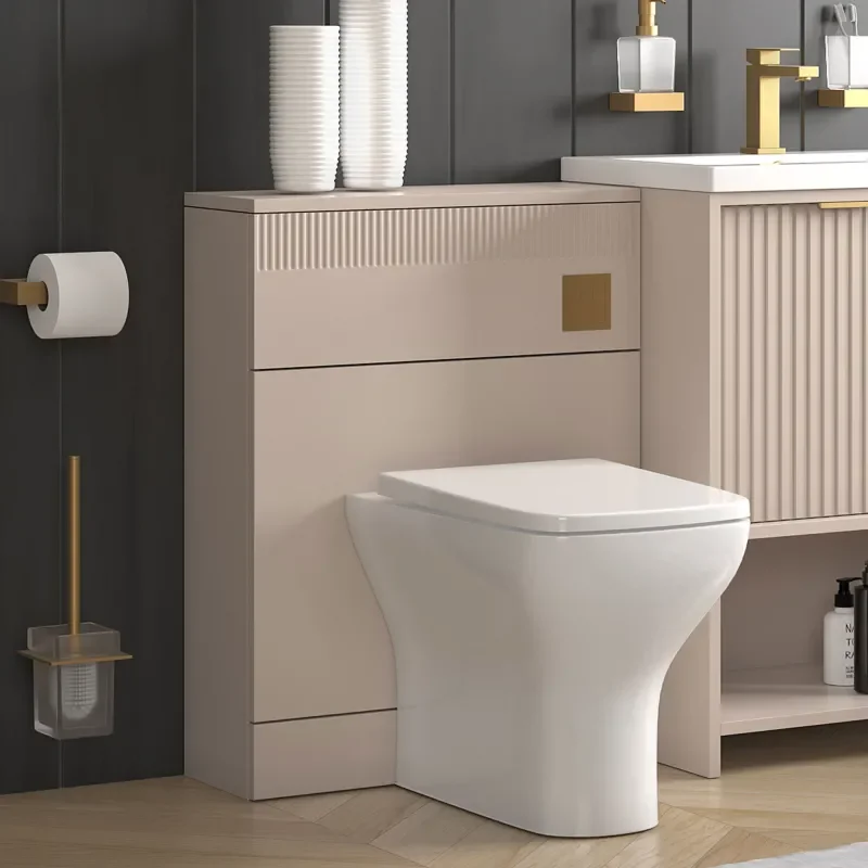 Jasmine Cashmere Back-to-wall Toilet Unit with Optional Flush Button and Toilet Pan