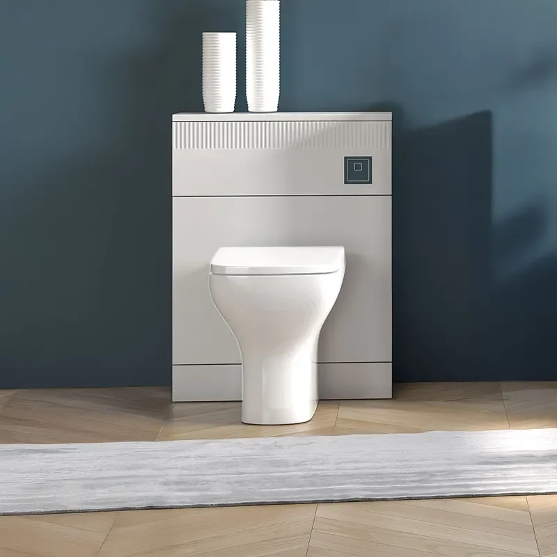 Jasmine White Back-to-wall Toilet Unit with Optional Flush Button and Toilet Pan