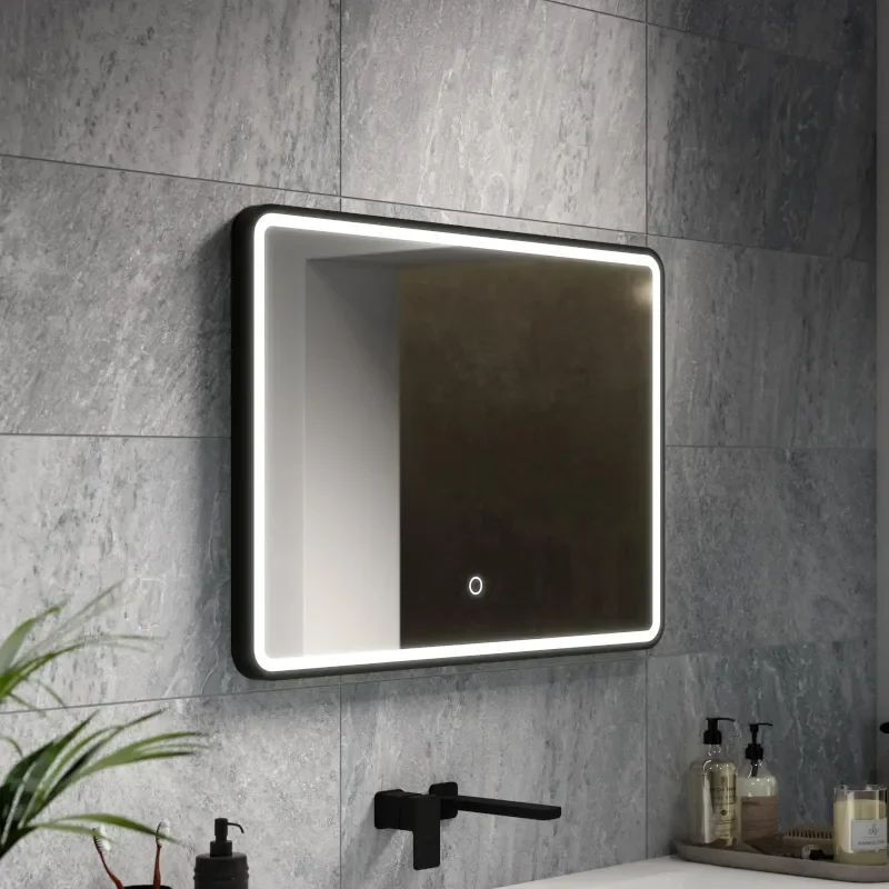 Main Room Scene Image for Frontier LED Mirror with Black Frame