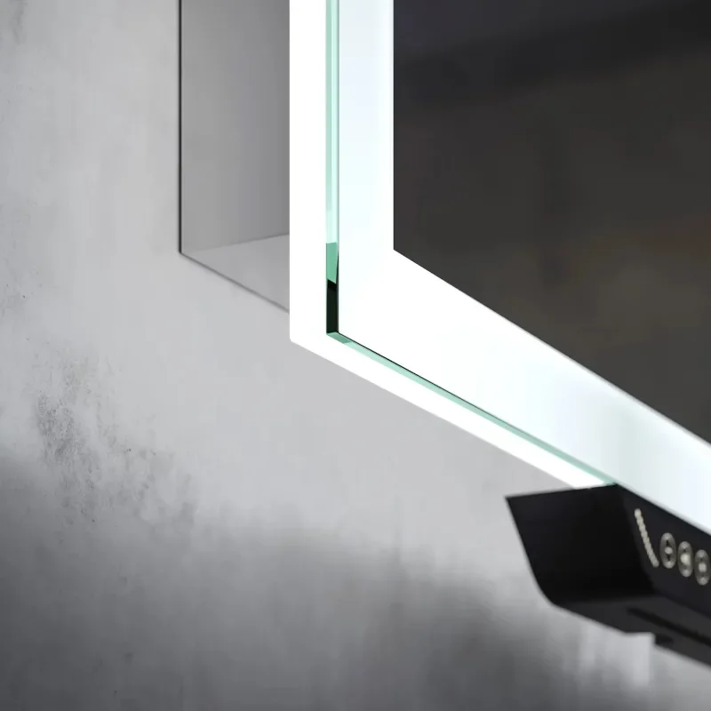 Corner Close-up of Luka Illuminated Frameless Mirror