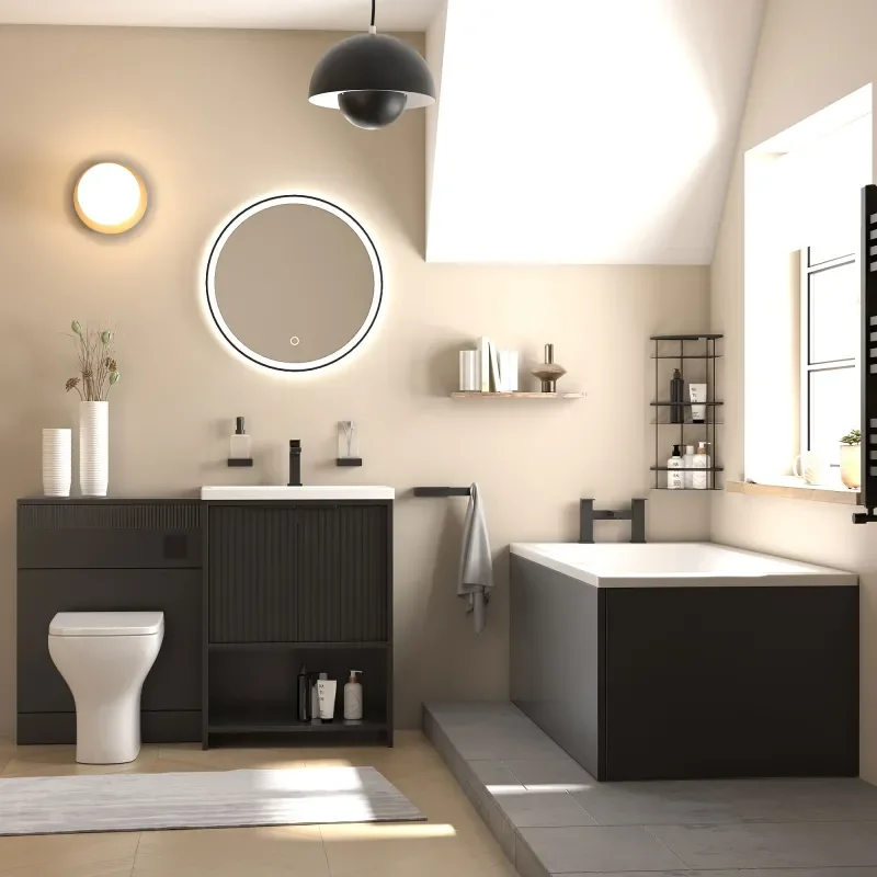 jasmine 600 black freestanding vanity unit