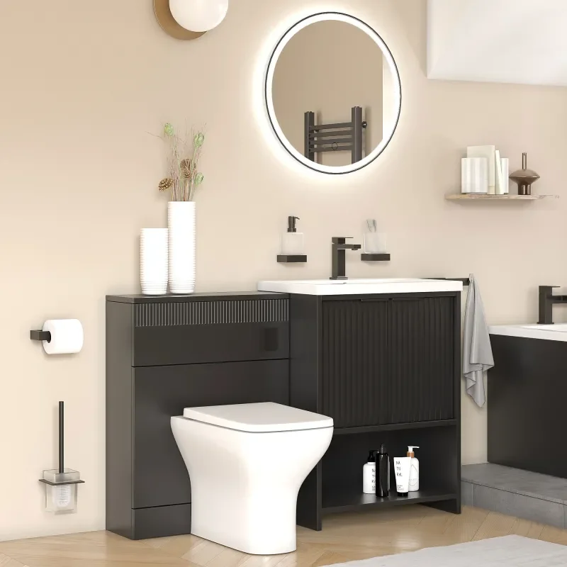 jasmine 600 black freestanding vanity unit